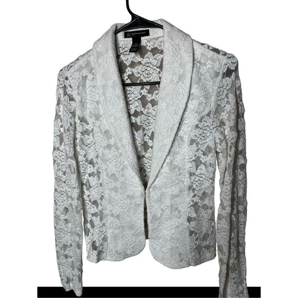INC International Concepts White Lace Blazer Jacket Size PS - Picture 2 of 7